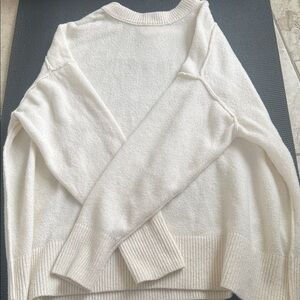 aerie UNREAL Cream SOFT! Crew Neck Oversized Pullover Sweater